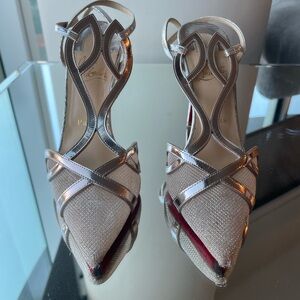 Elegant Gold and Cream Women's Heels